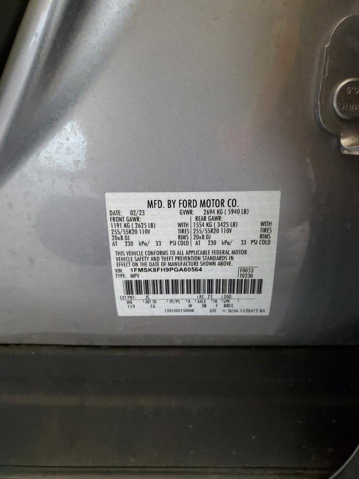 2023 FORD EXPLORER LIMITED VIN:1FMSK8FH9PGA60564