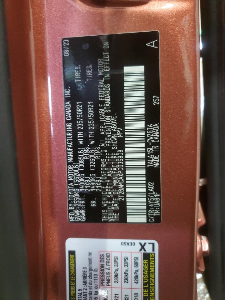 2023 LEXUS RX 350 BASE VIN:2T2BAMCAXPC036808