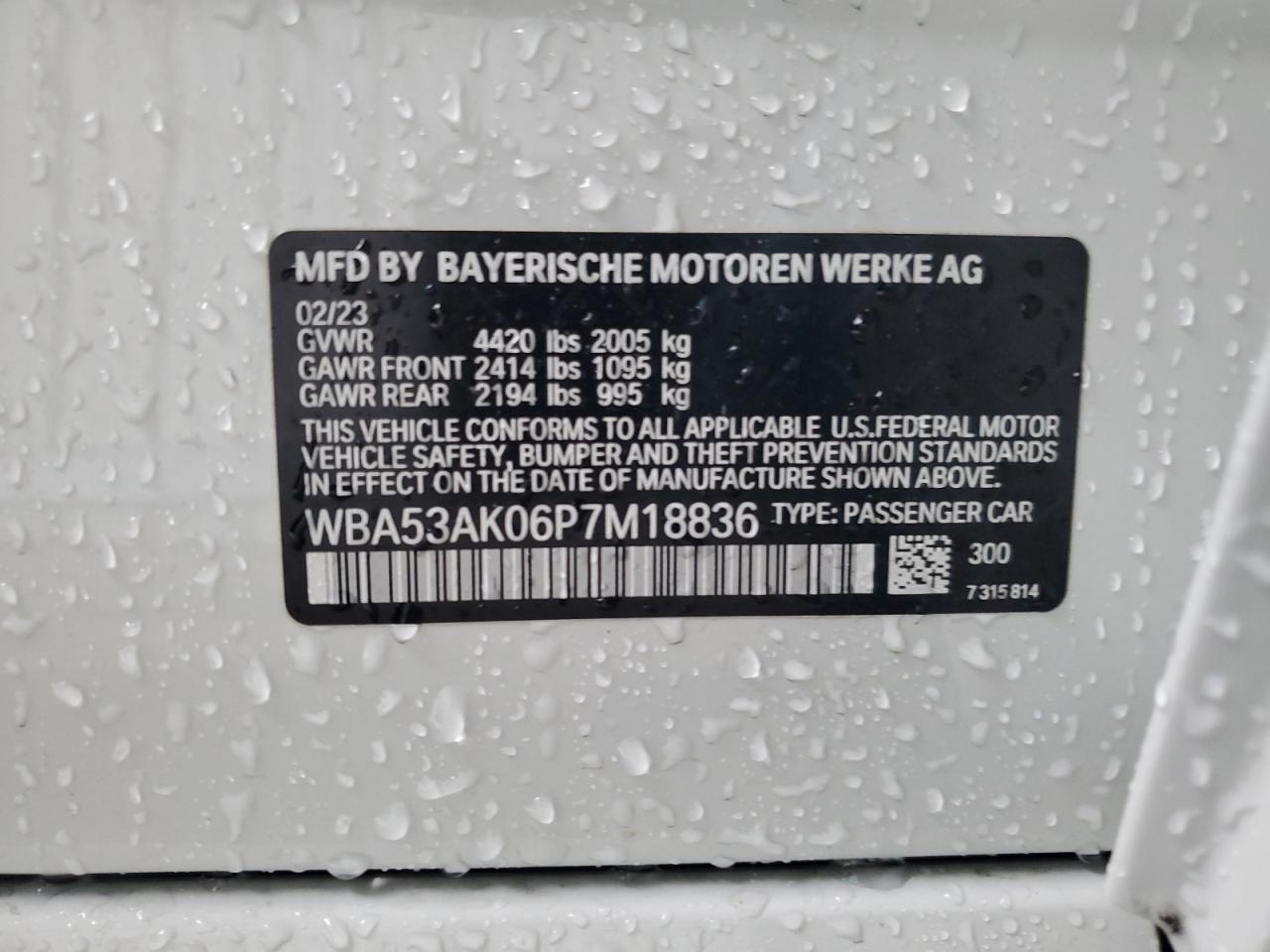 2023 BMW 228I  VIN:WBA53AK06P7M18836