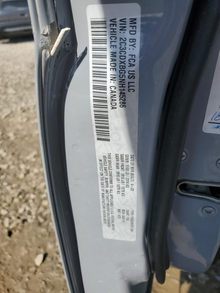 2022 DODGE CHARGER SXT VIN:2C3CDXBG5NH145286