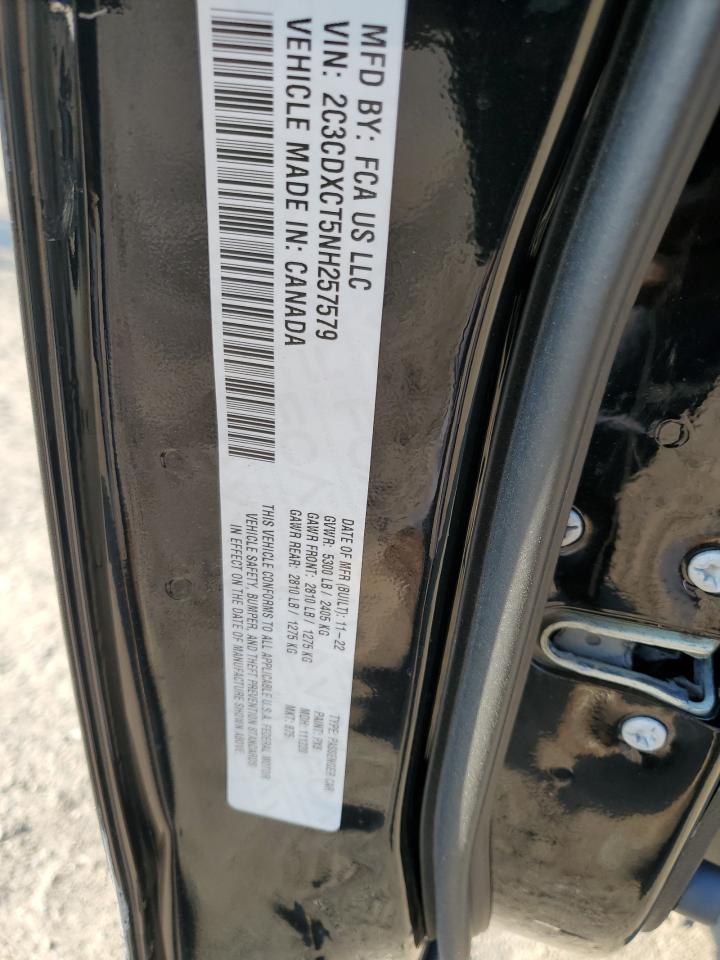 2022 DODGE CHARGER R/T VIN:2C3CDXCT5NH257579