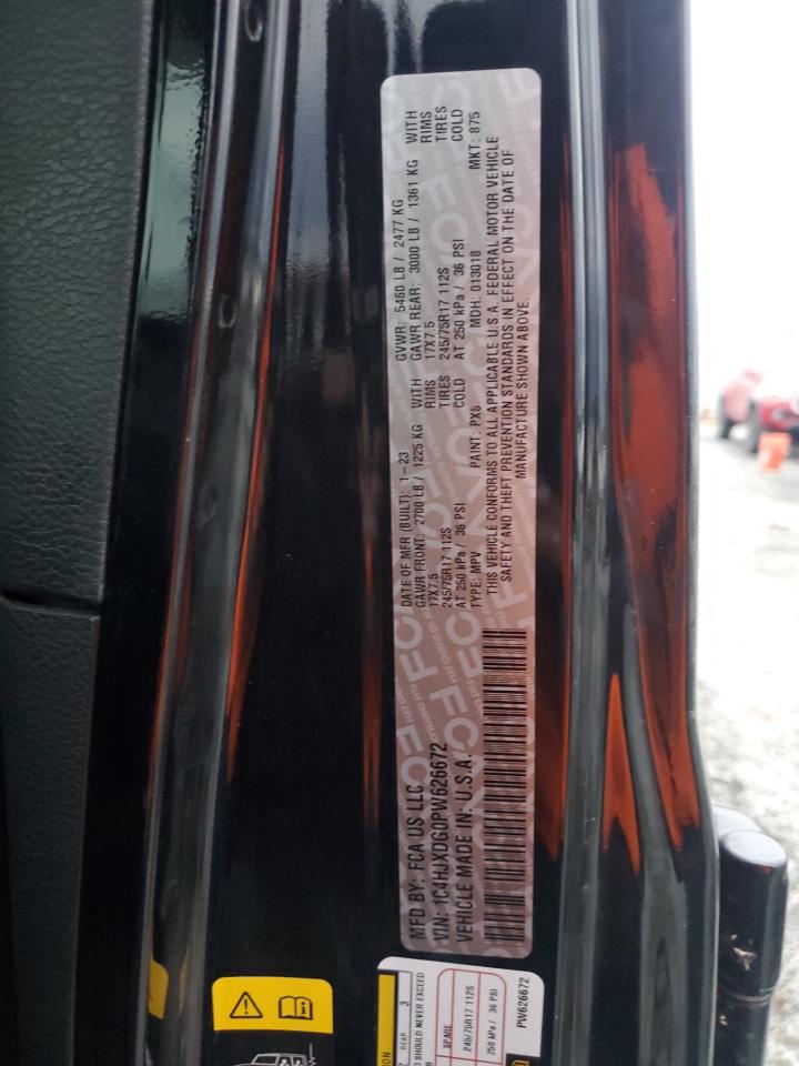 2023 JEEP WRANGLER SPORT VIN:1C4HJXDG0PW626672