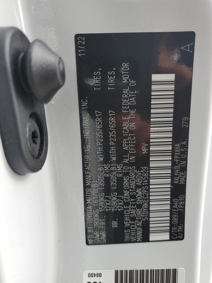 2023 TOYOTA SIENNA XLE VIN:5TDYRKEC2PS145829