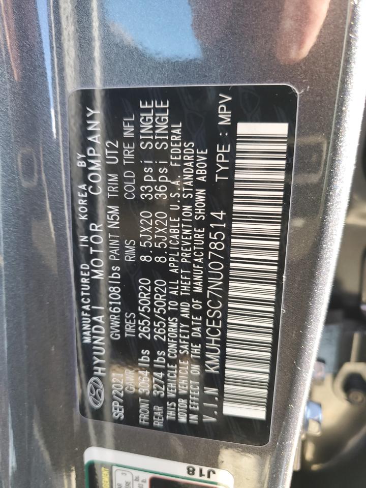 2022 GENESIS GV80 BASE VIN:KMUHCESC7NU078514