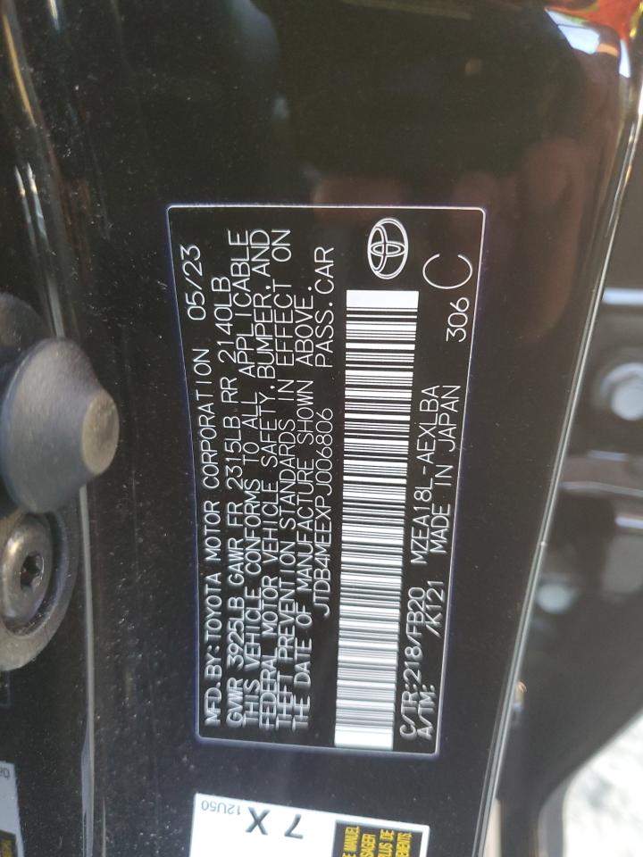 2023 TOYOTA COROLLA LE VIN:JTDB4MEEXPJ006806