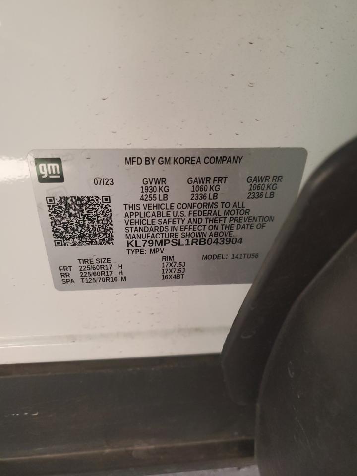 2024 CHEVROLET TRAILBLAZER LT VIN:KL79MPSL1RB043904