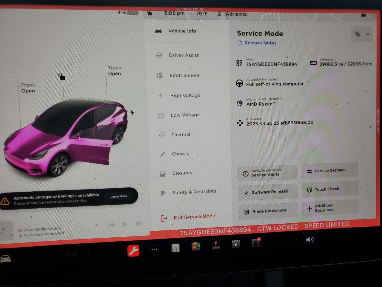 2022 TESLA MODEL Y  VIN:7SAYGDEE0NF438894