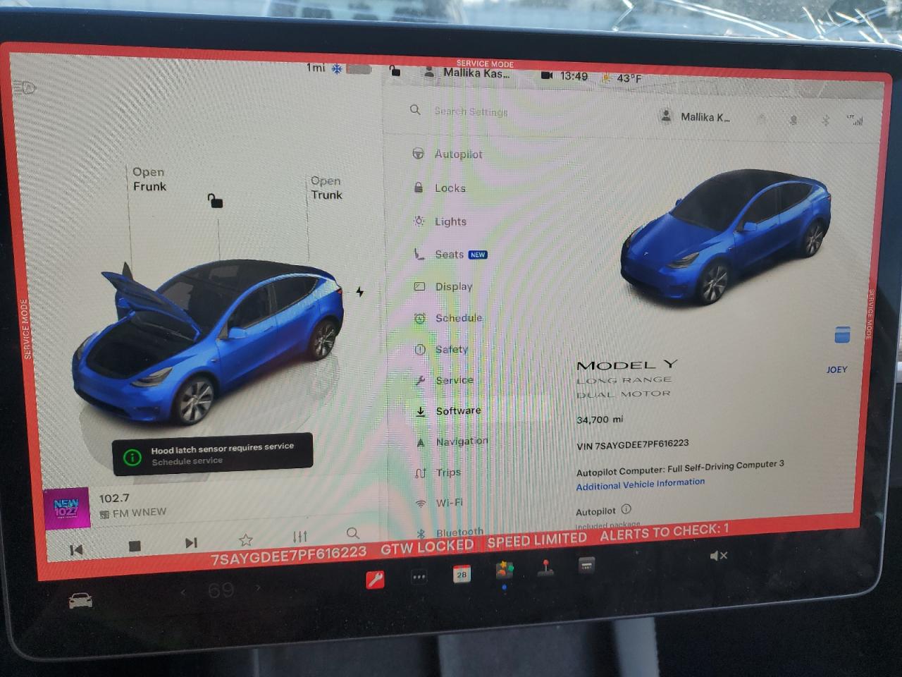 2023 TESLA MODEL Y  VIN:7SAYGDEE7PF616223
