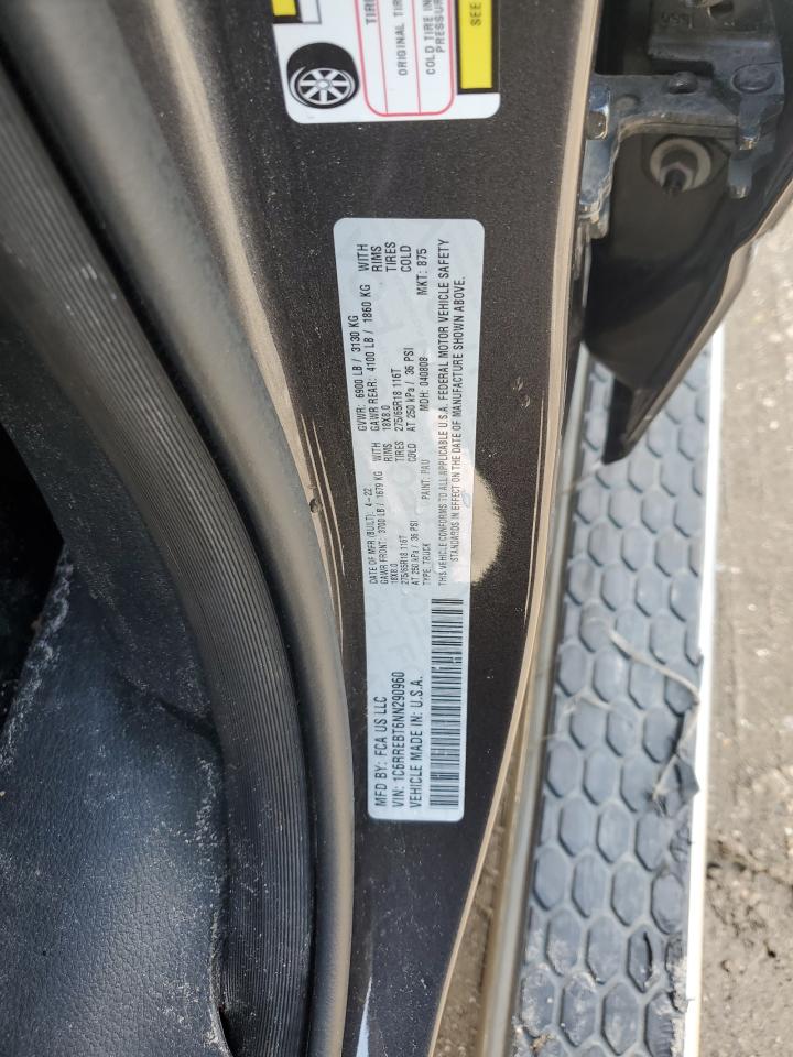 2022 RAM 1500 BIG HORN/LONE STAR VIN:1C6RREBT6NN290960