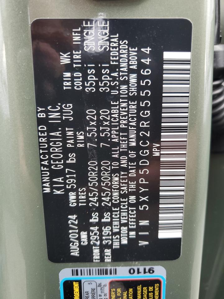 2024 KIA TELLURIDE SX VIN:5XYP5DGC2RG555644