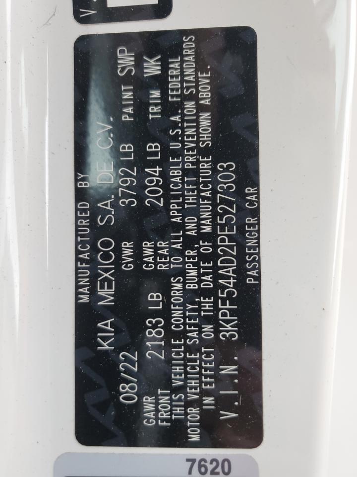 2023 KIA FORTE GT LINE VIN:3KPF54AD2PE527303
