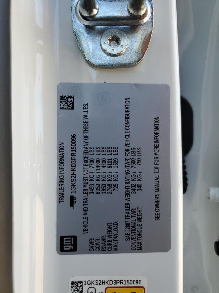 2023 GMC YUKON XL K1500 AT4 VIN:1GKS2HKD3PR150096
