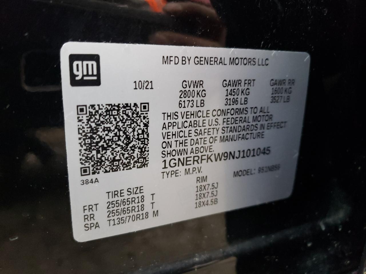 2022 CHEVROLET TRAVERSE LS VIN:1GNERFKW9NJ101045