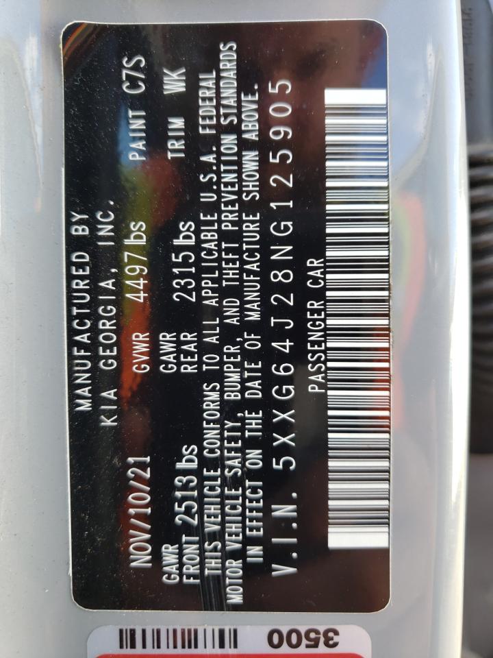 2022 KIA K5 GT LINE VIN:5XXG64J28NG125905