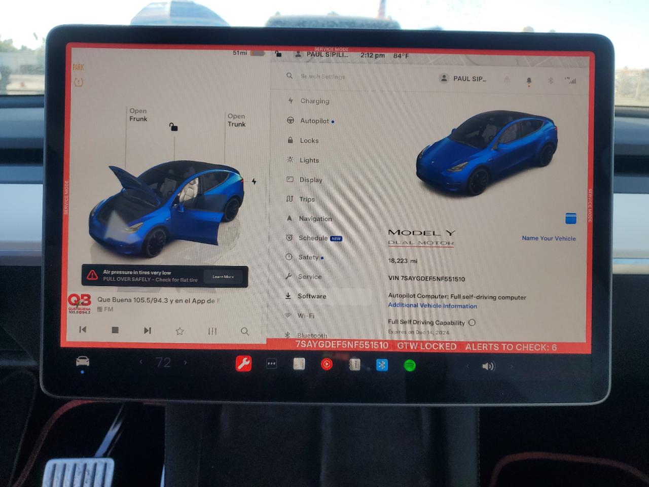 2022 TESLA MODEL Y  VIN:7SAYGDEF5NF551510