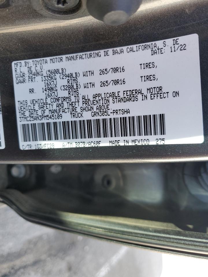 2023 TOYOTA TACOMA DOUBLE CAB VIN:3TMCZ5AN3PM545109