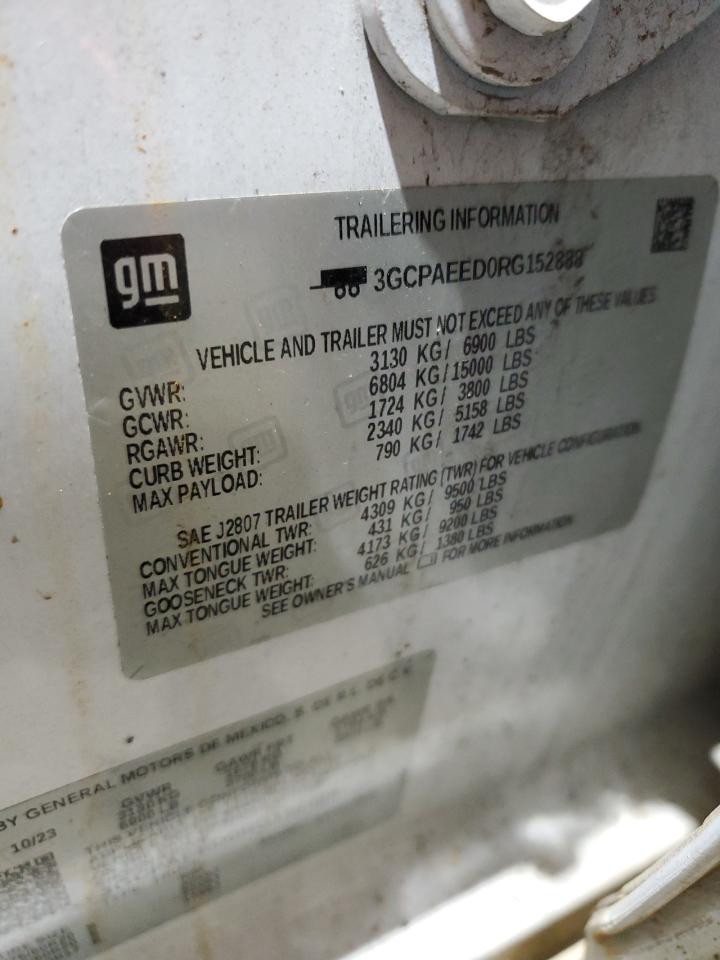 2024 CHEVROLET SILVERADO C1500 LTZ VIN:3GCPAEED0RG152888