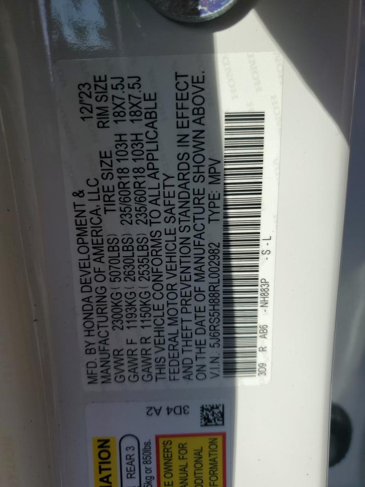 2024 HONDA CR-V SPORT-L VIN:5J6RS5H88RL002982