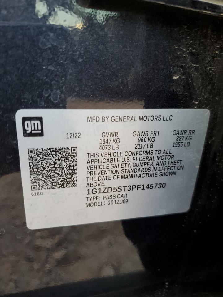 2023 CHEVROLET MALIBU LT VIN:1G1ZD5ST3PF145730