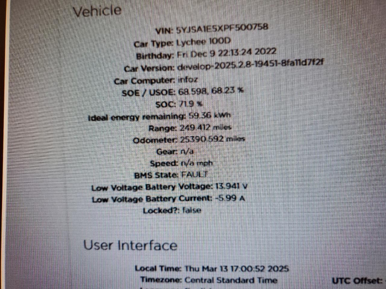 2023 TESLA MODEL S  VIN:5YJSA1E5XPF500758