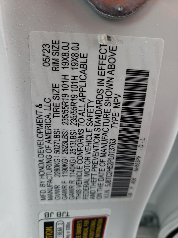 2023 ACURA RDX TECHNOLOGY VIN:5J8TC2H52PL013763