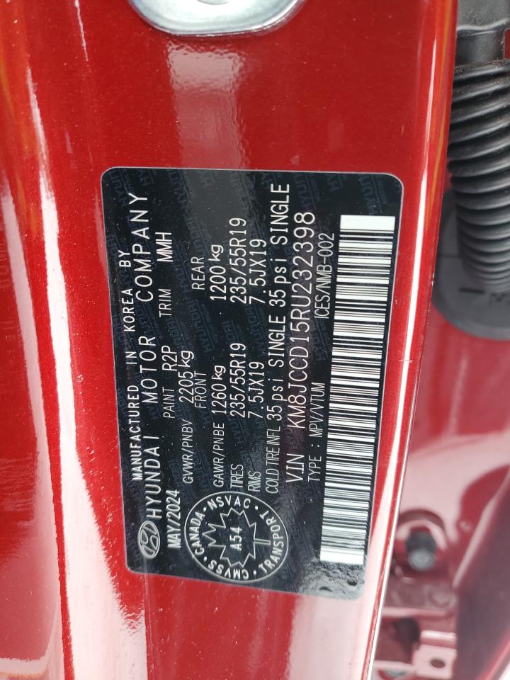 2024 HYUNDAI TUCSON SEL CONVENIENCE VIN:KM8JCCD15RU232398