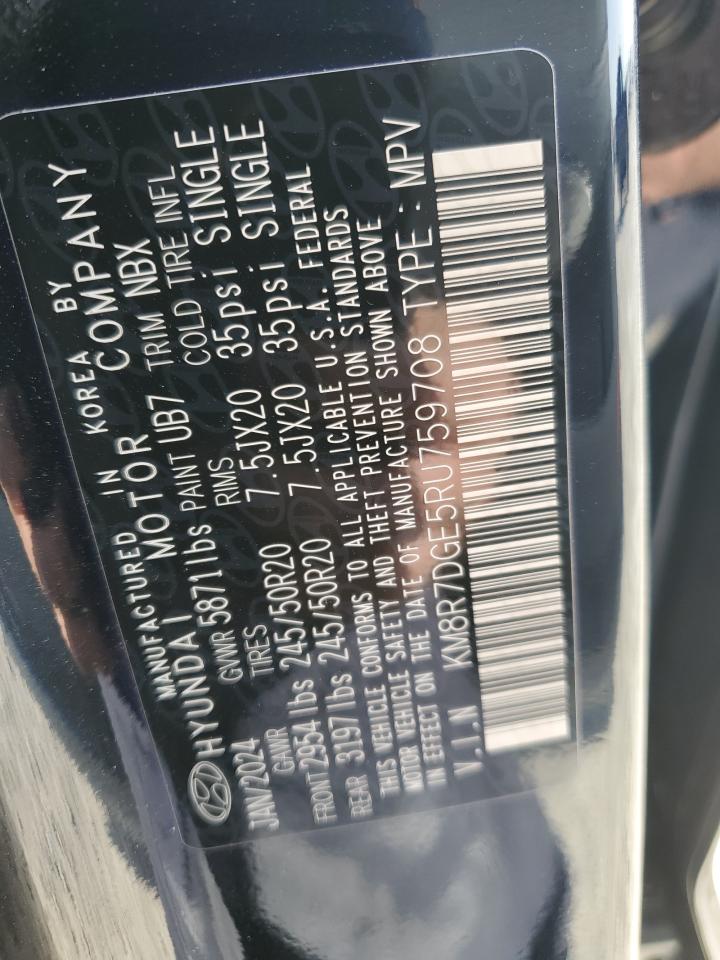 2024 HYUNDAI PALISADE CALLIGRAPHY VIN:KM8R7DGE5RU759708