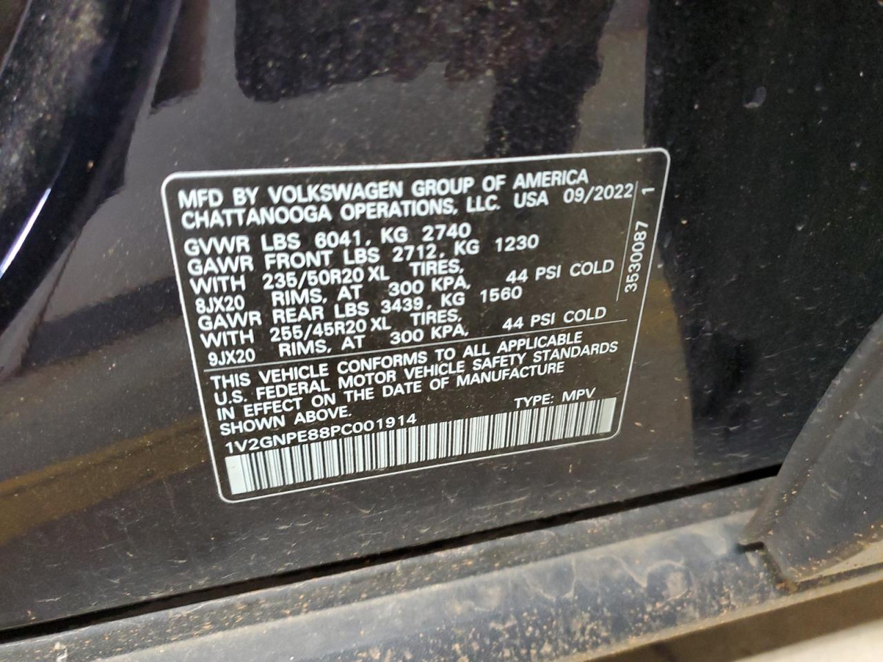 2023 VOLKSWAGEN ID.4 PRO S VIN:1V2GNPE88PC001914
