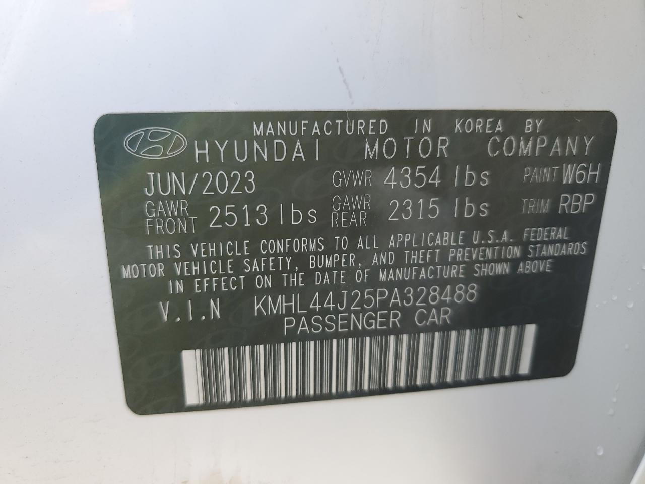 2023 HYUNDAI SONATA SEL PLUS VIN:KMHL44J25PA328488