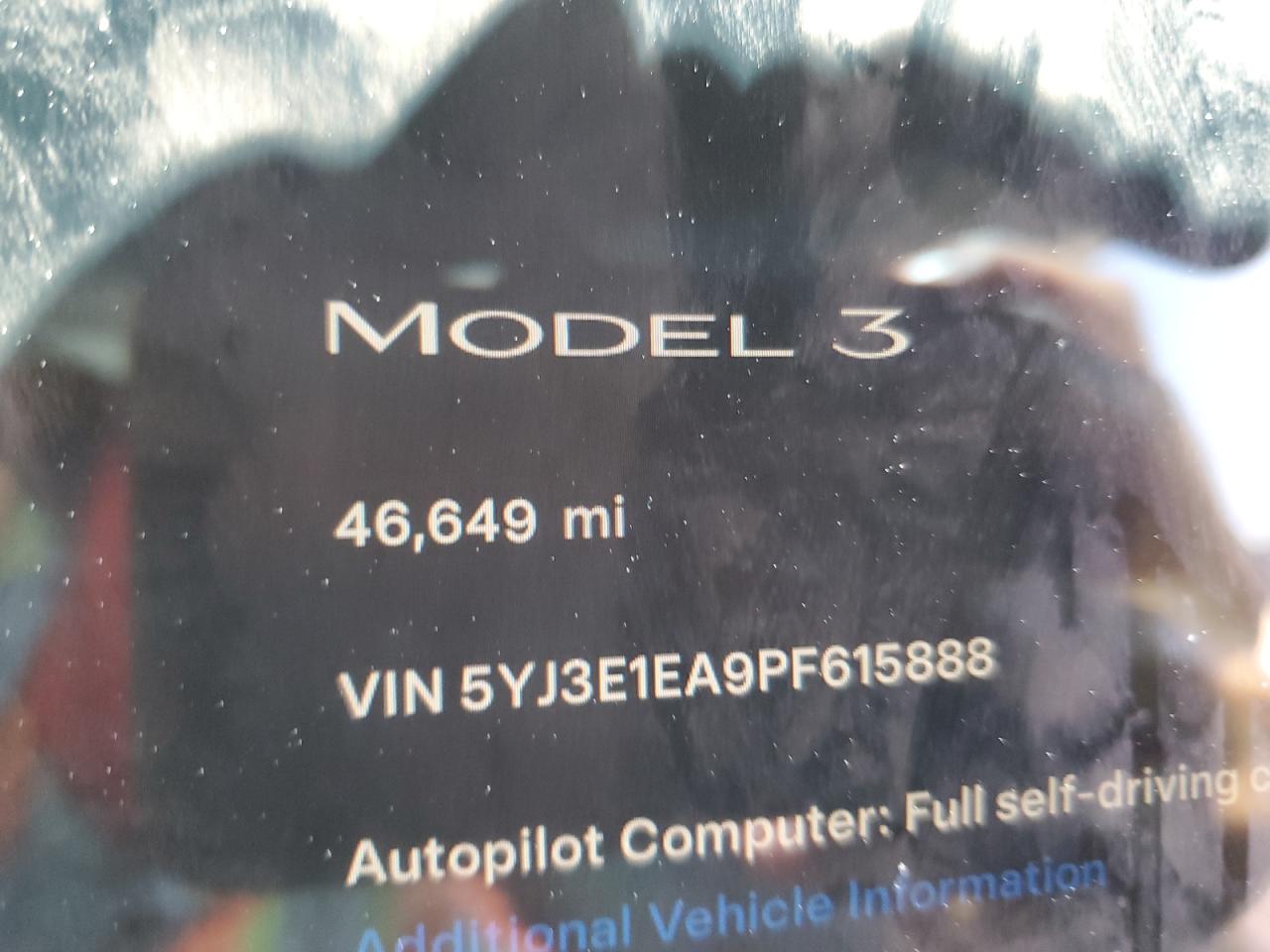 2023 TESLA MODEL 3  VIN:WP0AA2A8XNS255297