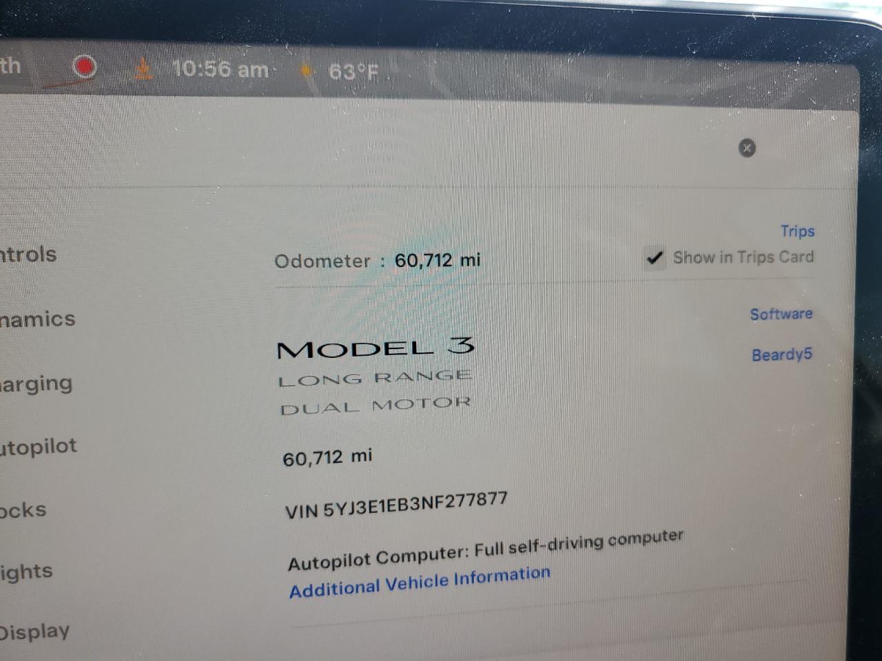 2022 TESLA MODEL 3  VIN:5YJ3E1EB3NF277877