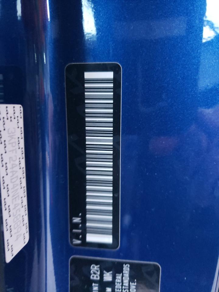 2022 KIA FORTE FE VIN:3KPF24AD4NE458894