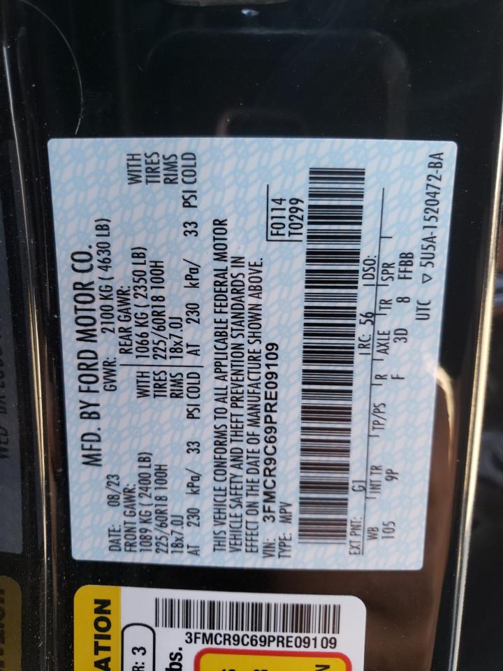 2023 FORD BRONCO SPORT OUTER BANKS VIN:3FMCR9C69PRE09109
