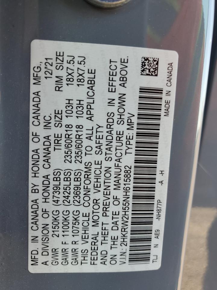 2022 HONDA CR-V EX VIN:2HKRW2H55NH615882