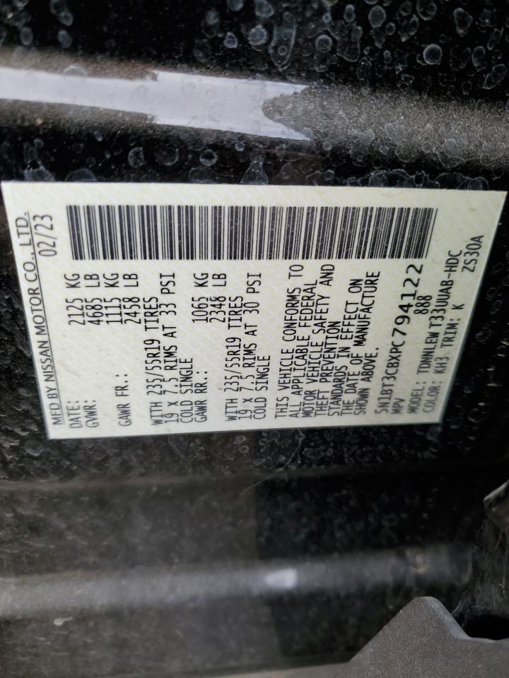 2023 NISSAN ROGUE SL VIN:5N1BT3CBXPC794122