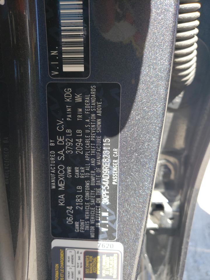 2024 KIA FORTE GT LINE VIN:3KPF54AD9RE823115