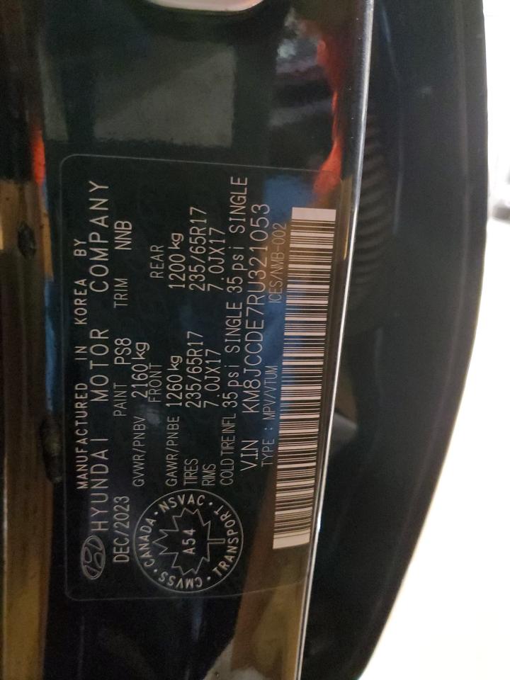 2024 HYUNDAI TUCSON SEL VIN:KM8JCCDE7RU321053