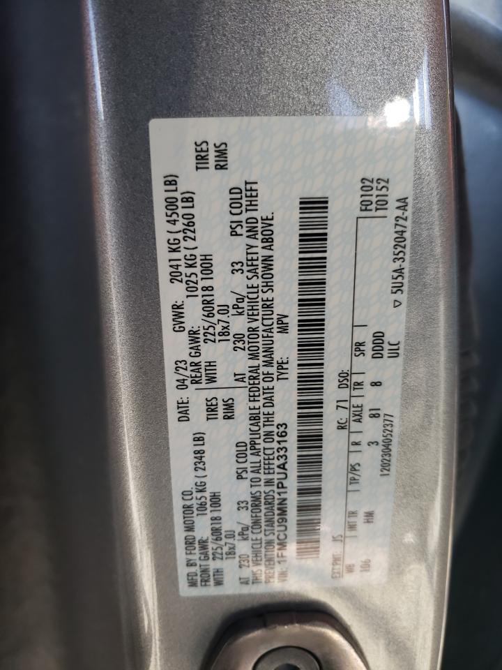 2023 FORD ESCAPE ST LINE VIN:1FMCU9MN1PUA33163