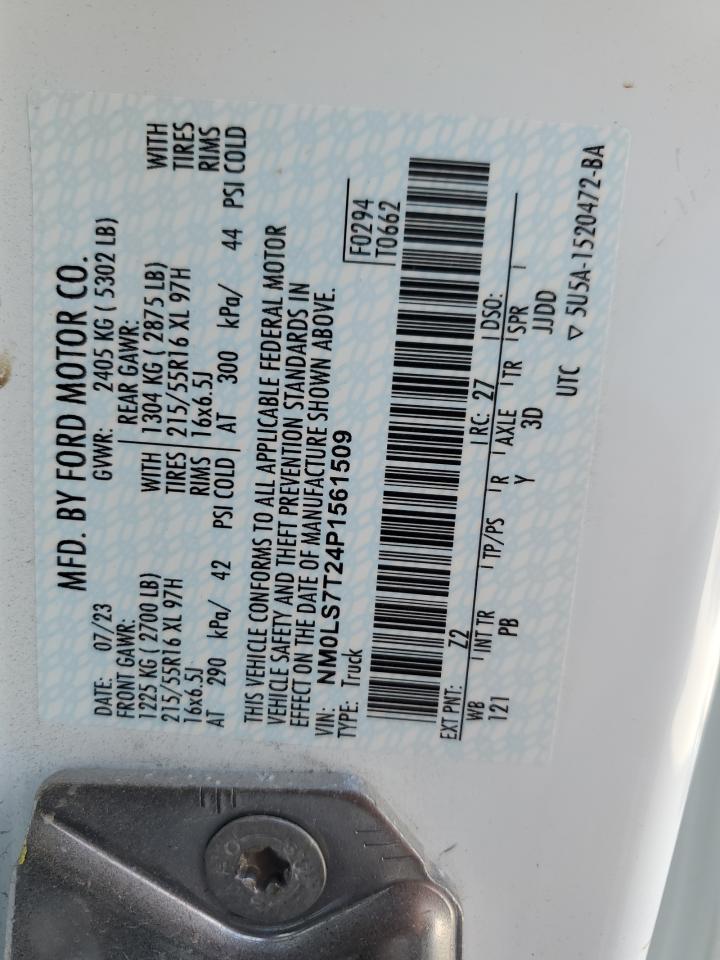 2023 FORD TRANSIT CONNECT XLT VIN:NM0LS7T24P1561509