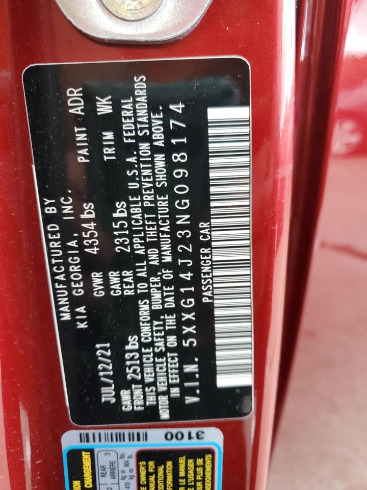 2022 KIA K5 LXS VIN:5XXG14J23NG098174