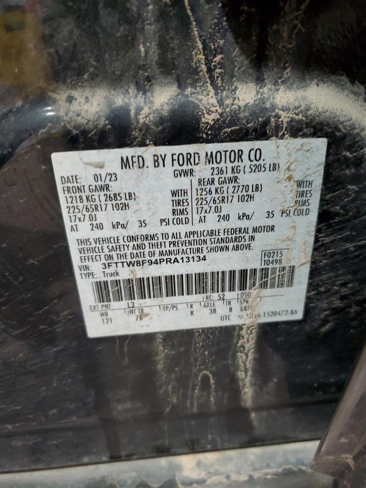 2023 FORD MAVERICK XL VIN:3FTTW8F94PRA13134