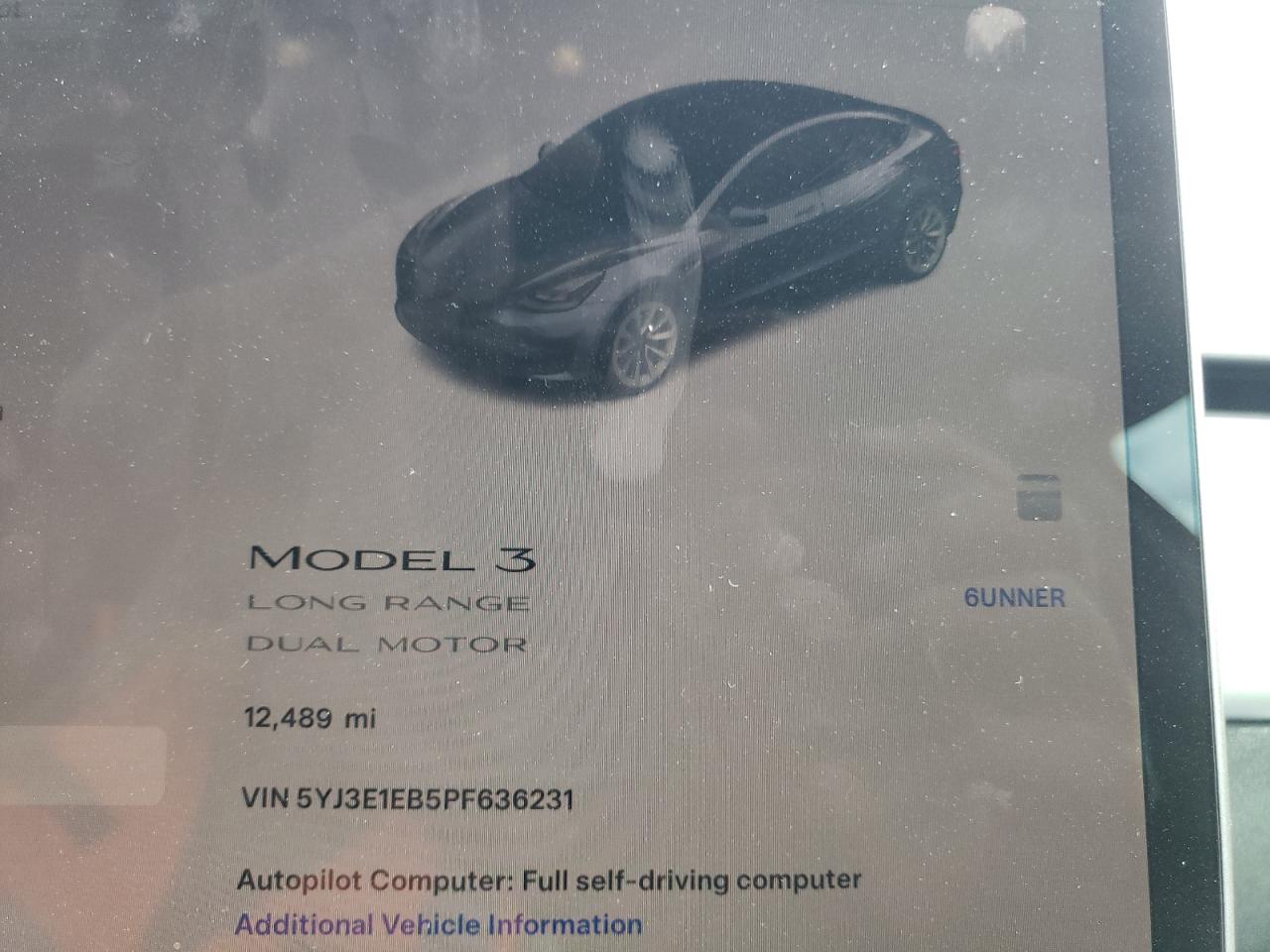 2023 TESLA MODEL 3  VIN:5YJ3E1EB5PF636231
