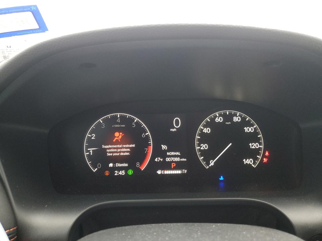 2024 HONDA HR-V SPORT VIN:3CZRZ1H58RM756893