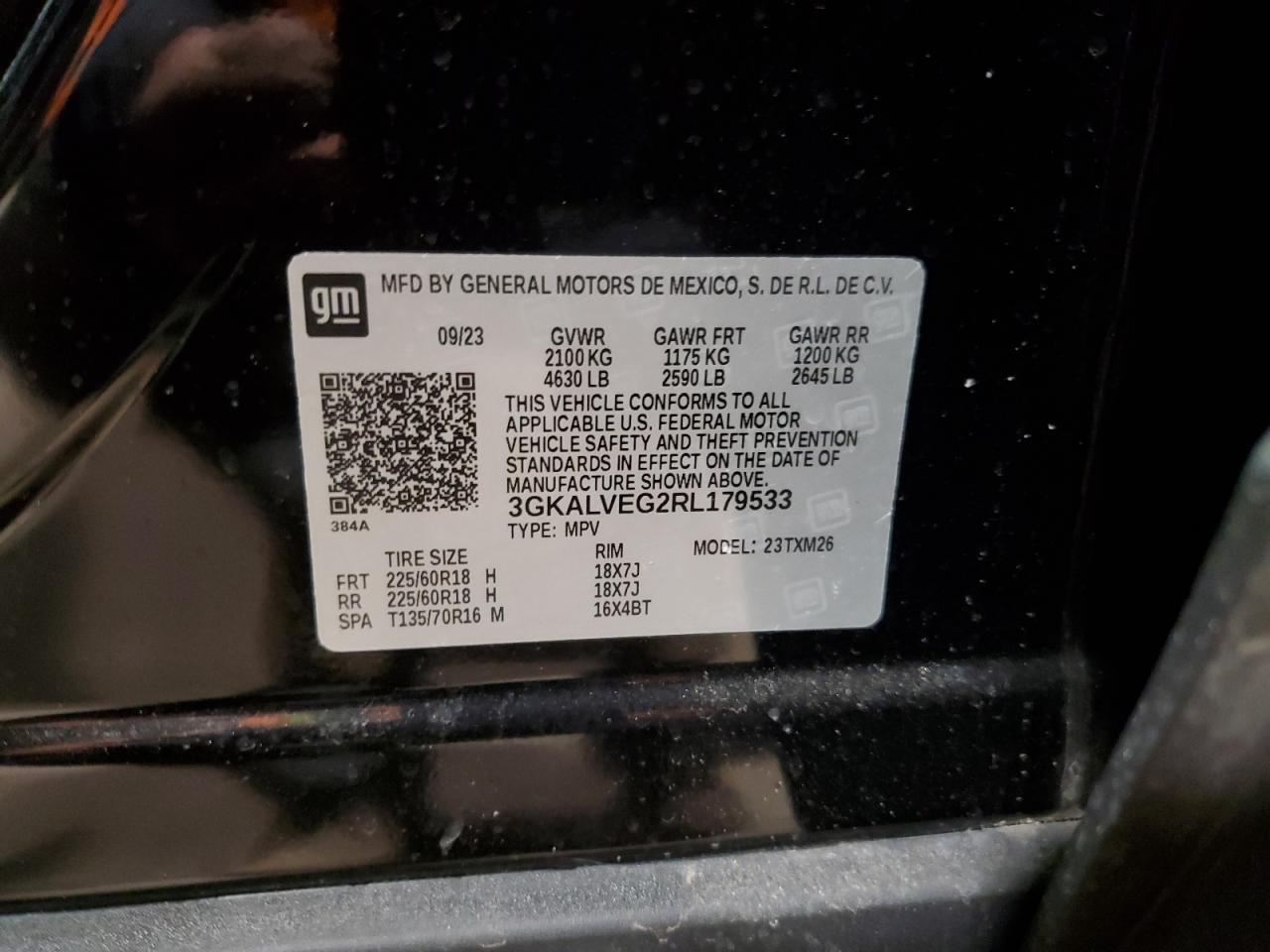 2024 GMC TERRAIN SLT VIN:3GKALVEG2RL179533