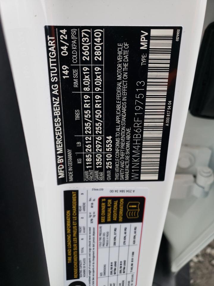 2024 MERCEDES-BENZ GLC 300 4MATIC VIN:W1NKM4HB6RF197513