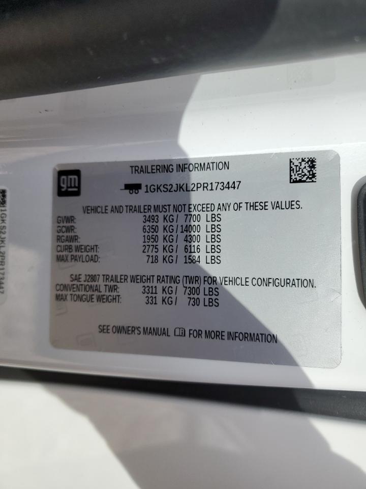 2023 GMC YUKON XL DENALI VIN:1GKS2JKL2PR173447