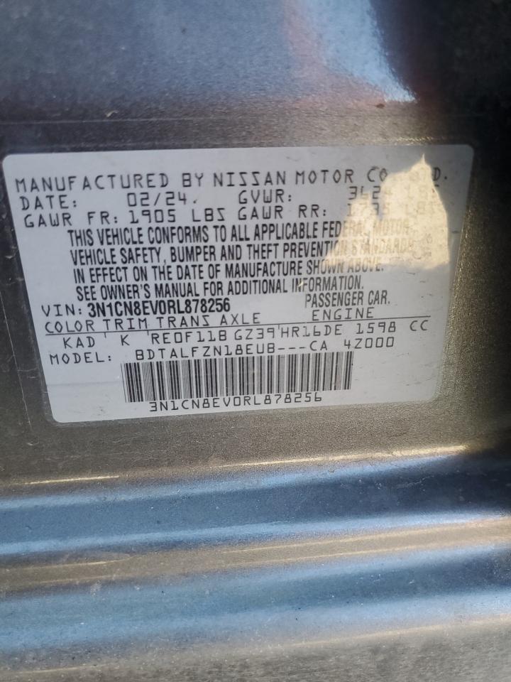 2024 NISSAN VERSA SV VIN:3N1CN8EV0RL878256