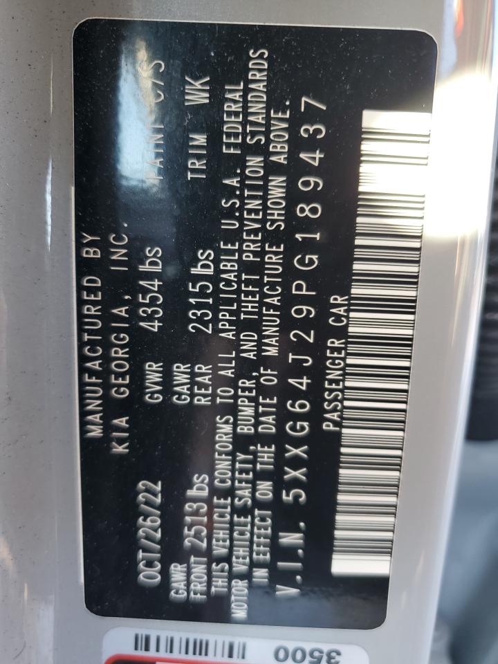 2023 KIA K5 GT LINE VIN:5XXG64J29PG189437