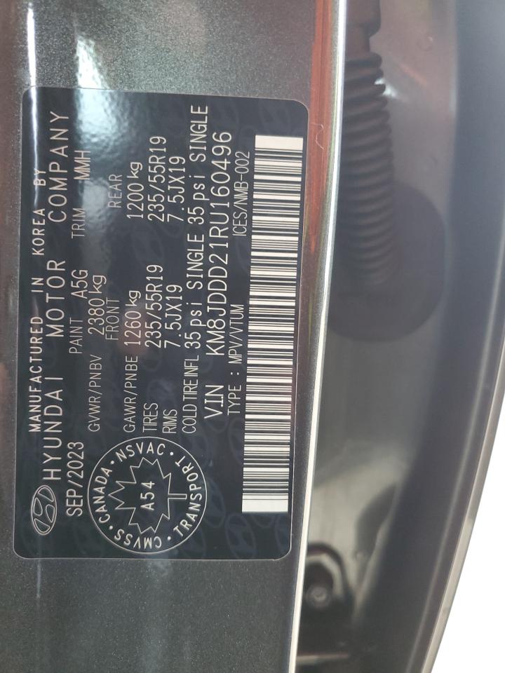 2024 HYUNDAI TUCSON ULTIMATE VIN:KM8JDDD21RU160496