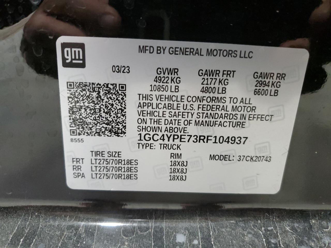 2024 CHEVROLET SILVERADO K2500 HEAVY DUTY LTZ VIN:1GC4YPE73RF104937